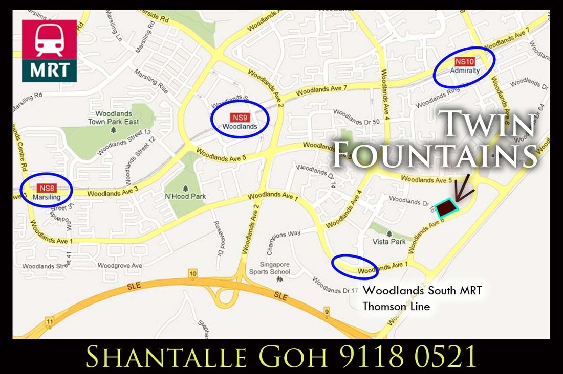 Location and MRT near Twin Fountains EC at Woodlands