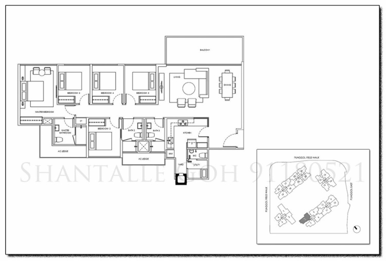 5 Bedroom Floor plan & site plan - Waterwoods EC