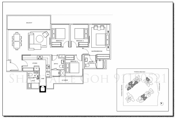 4 Bedroom Floorplan & Site Plan - Waterwoods EC