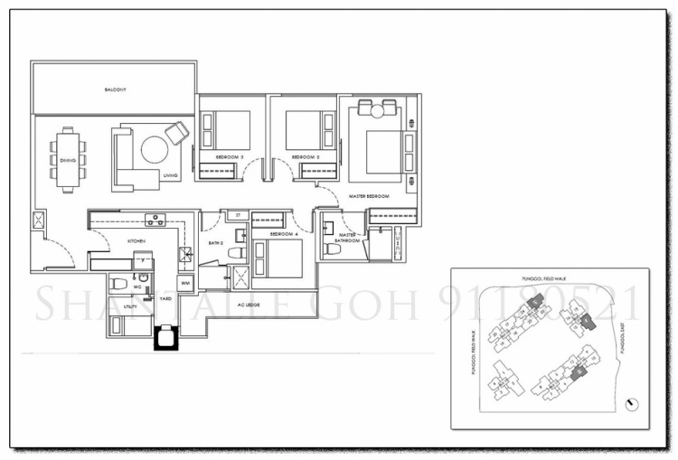 4 Bedroom Floor plan & Site Plan - Waterwoods EC