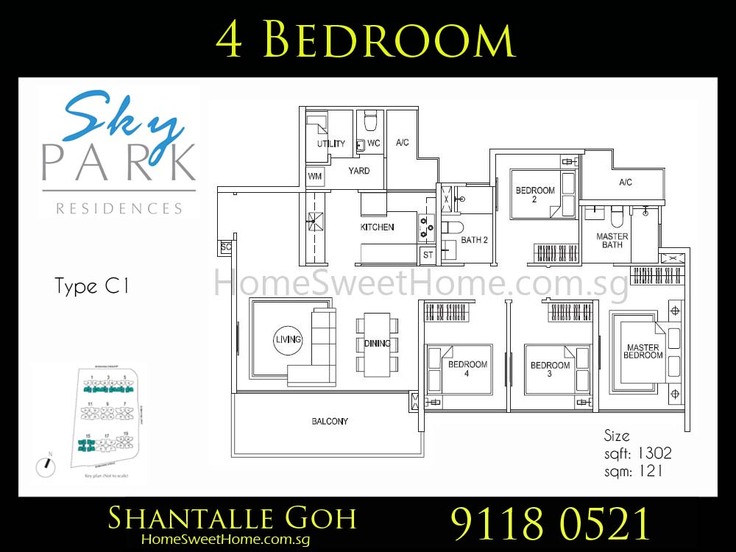 SkyPark Residences EC - 4 Bedroom floor plans