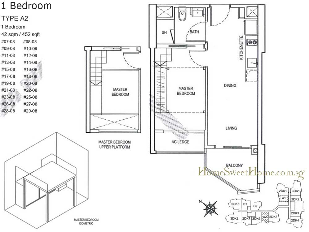 City Gate 1 Bedroom Floor Plan