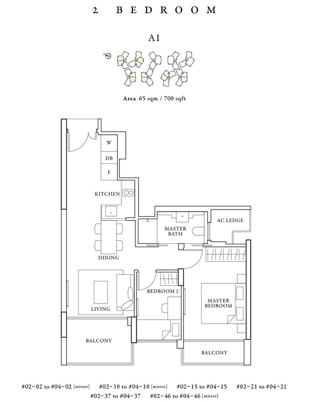 70 St Patrick Floor Plan 2 Bedroom 700sqft