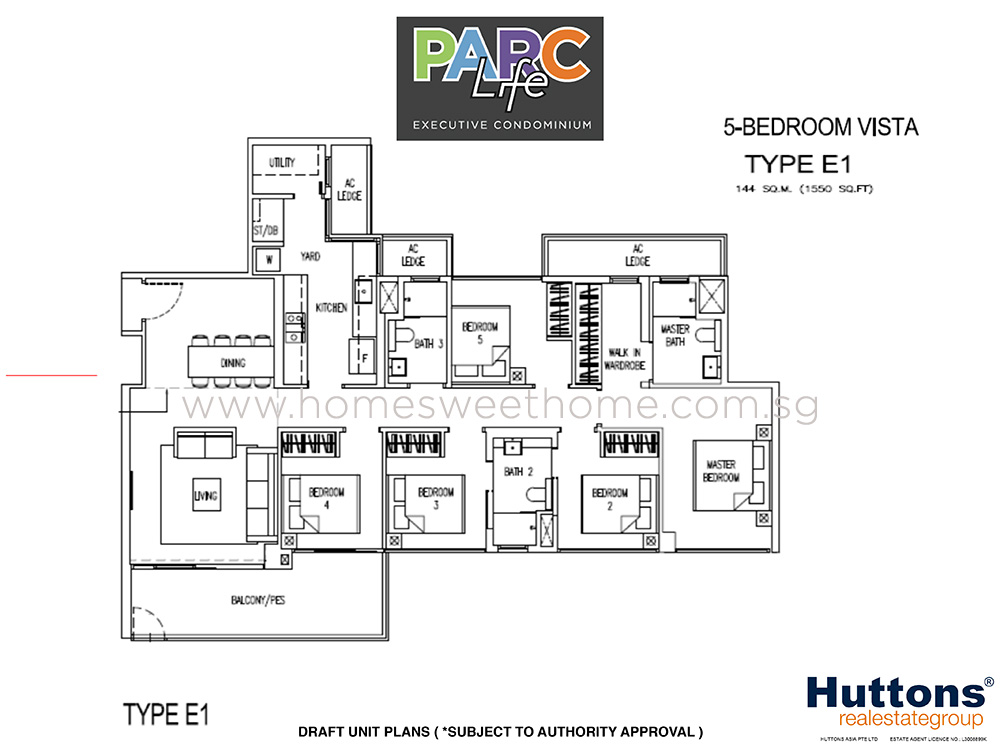 Parc Life EC Floor Plan - 5 Bedrooms Vista Type E1