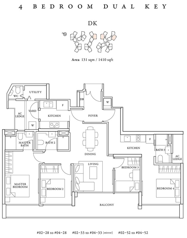 St Patrick's Floor Plans 4 Bedroom Dual Key 1410 sqft Price PSF