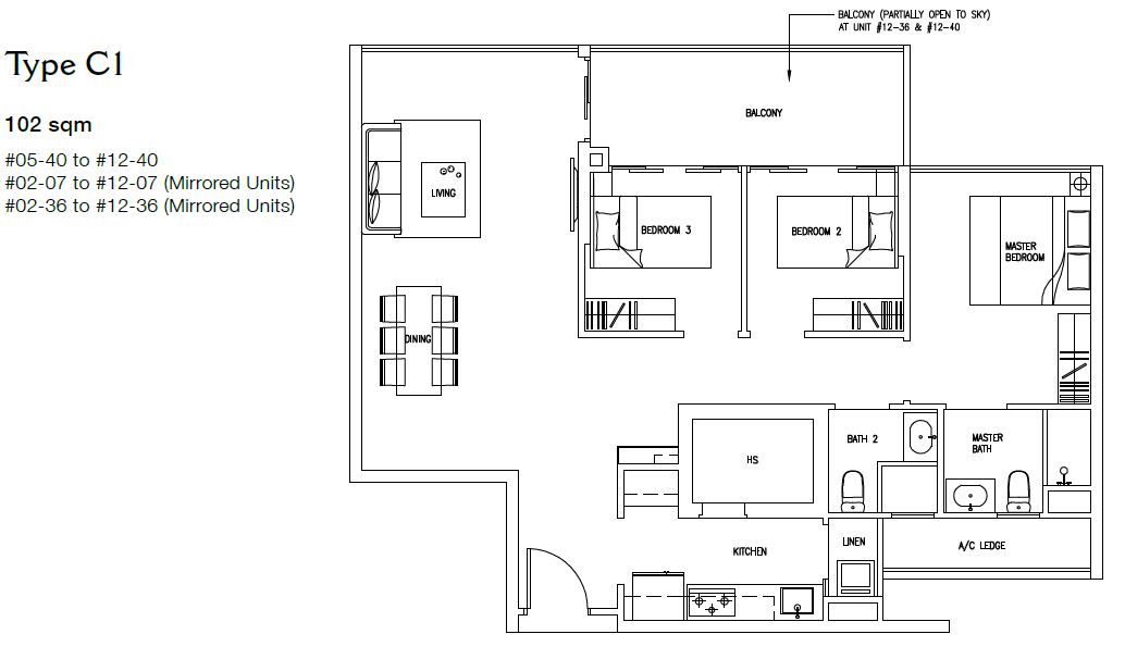 3 Bedroom Layout and Size - Floor Plan Forestville EC