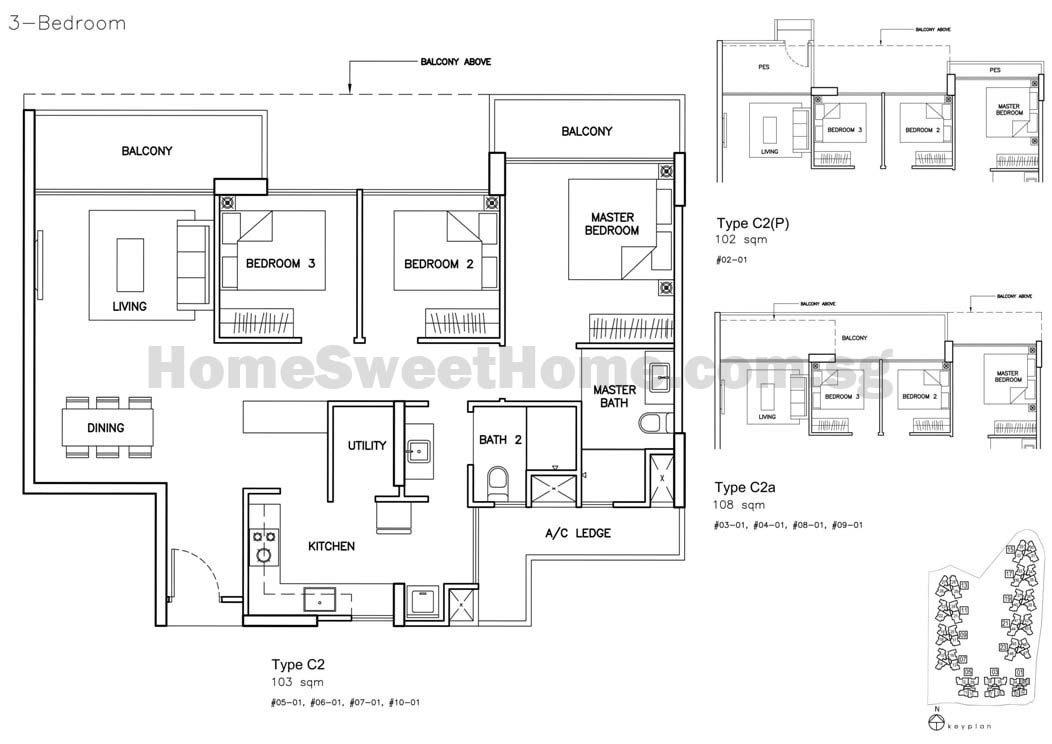 floor plans -  ec 3 bedroom