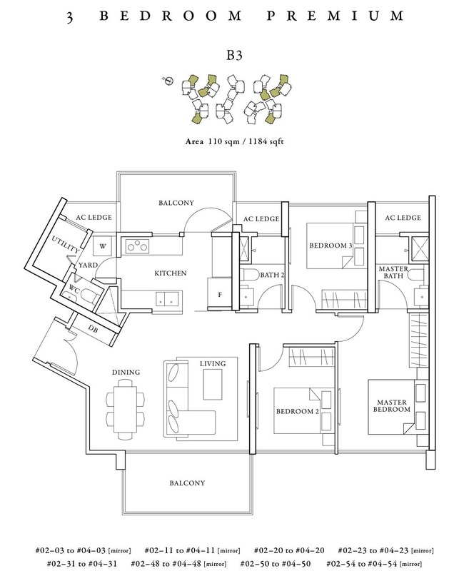 70 Saint Patrick's Floor Plans 3 Bedroom 1184 sqft Layout