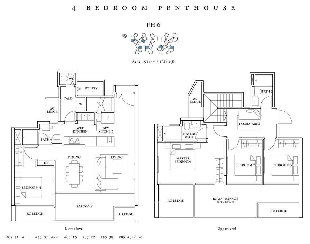 St Patrick's Floor Plans 4 Bedroom Penthouse 1647 sqft