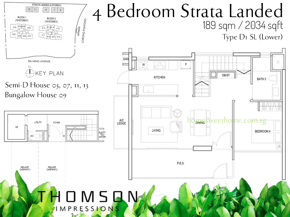 Thomson Impressions Floor Plan - Strata Landed Cluster House Townhouse 4 Br (189sqm / 2034sqft)