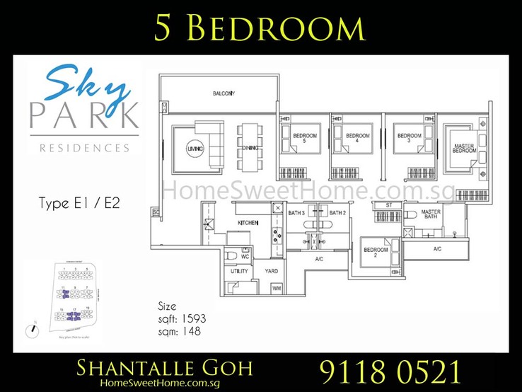 SkyPark Residences EC - 5 Bedroom Floorplans
