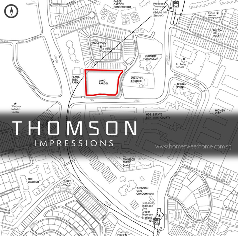 Thomson Condo Thomson Impressions Condo Location Map - Upper Thomson / entrance @ Lorong Puntong / off Sin Ming Ave / walk distance to Bright Hill MRT, Thomson Plaza